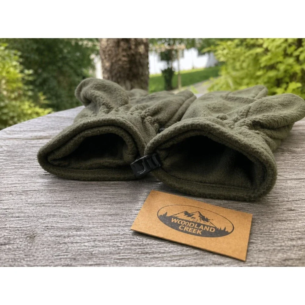 Woodland Creek Olive Green Fleece Winter Gloves Size M